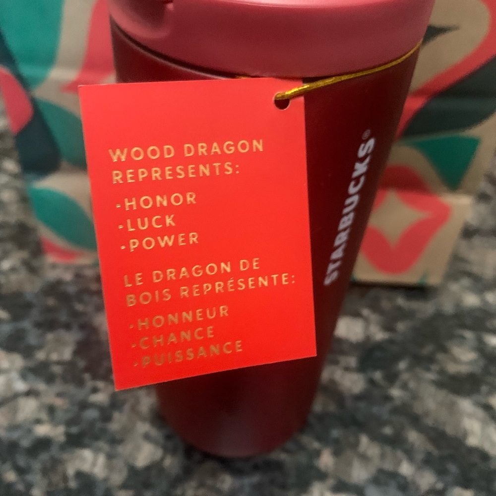 Starbucks 2024 Year of the Dragon.Insulated Red Wood Dragon SS Tumbler NWT HTF. - Picture 7 of 8